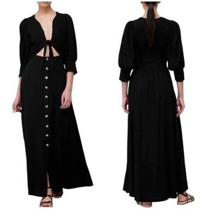 Free People String of Hearts Cutout Maxi Dress-black size small